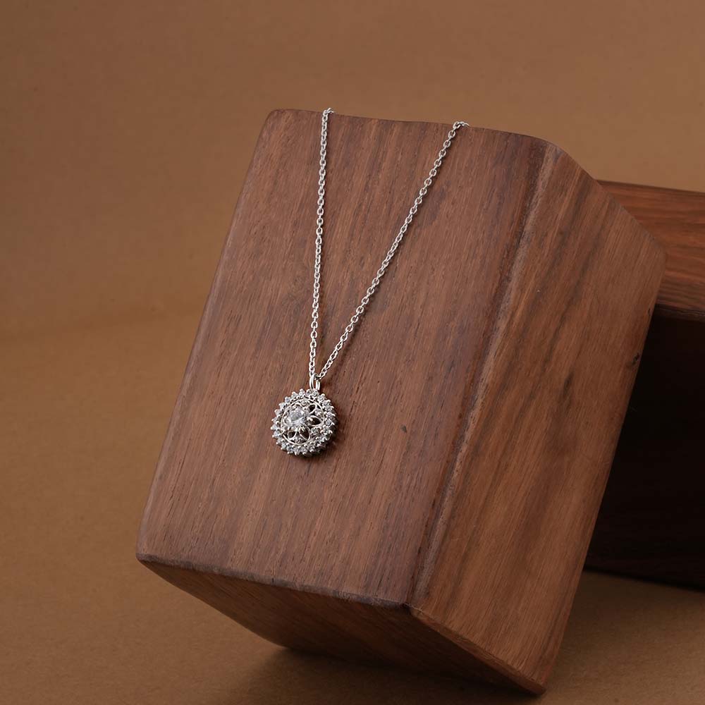 Vintage Glamour Floral 925 Sterling Silver Necklace