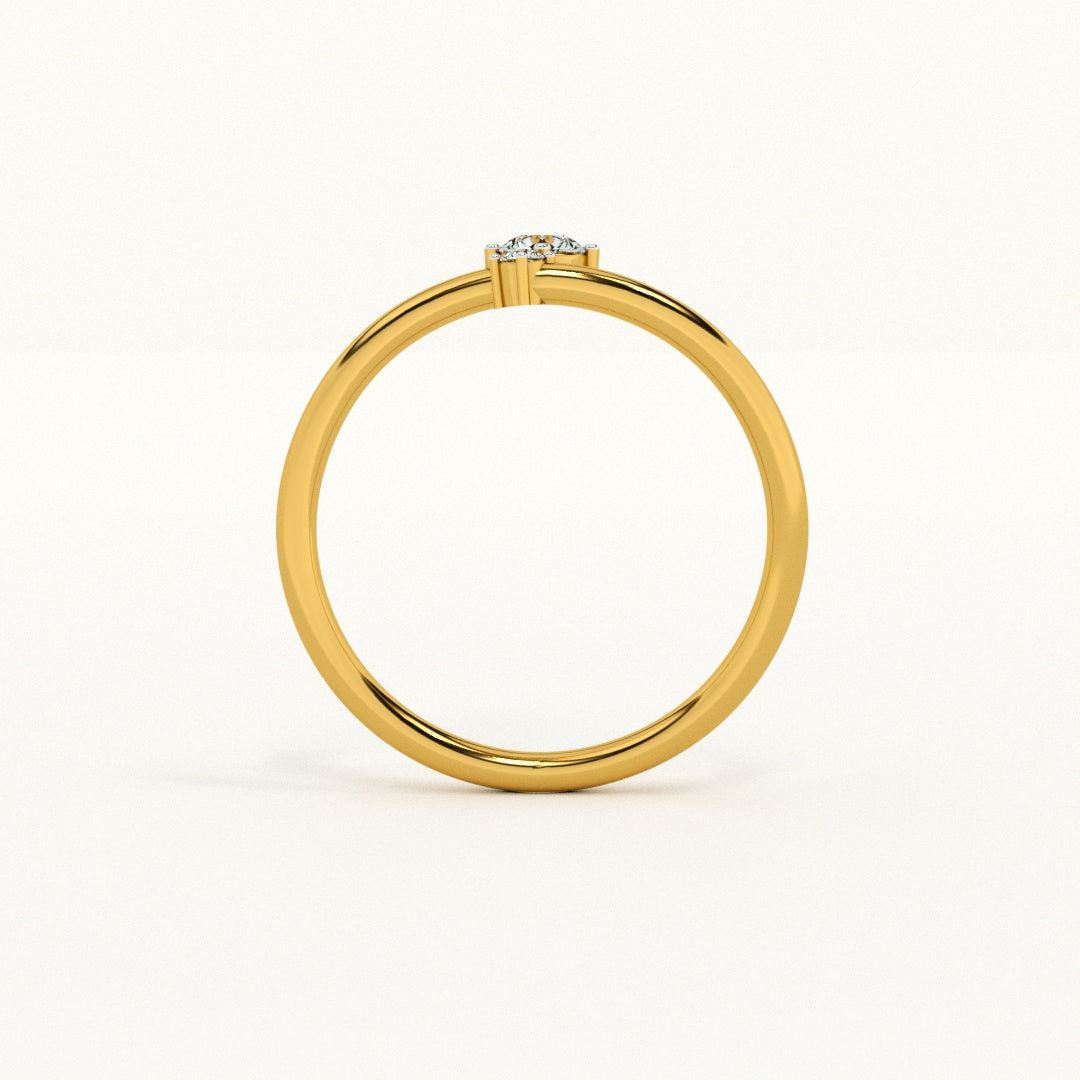 Twin Sparkle 9KT Gold Lab Grown Diamond Adjustable Ring