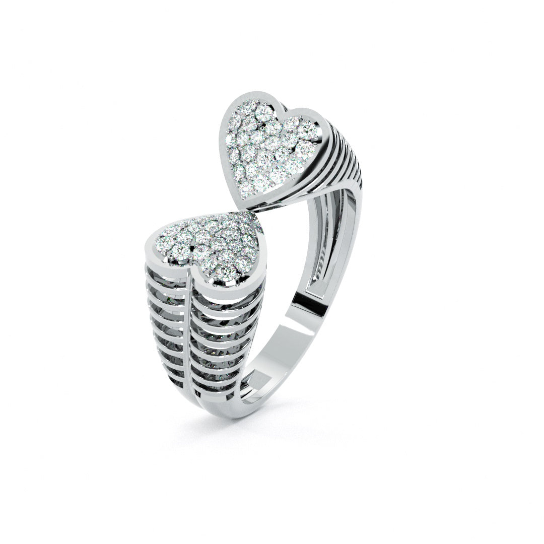 Twin Flames Heart 9KT Gold Lab Grown Diamond Ring