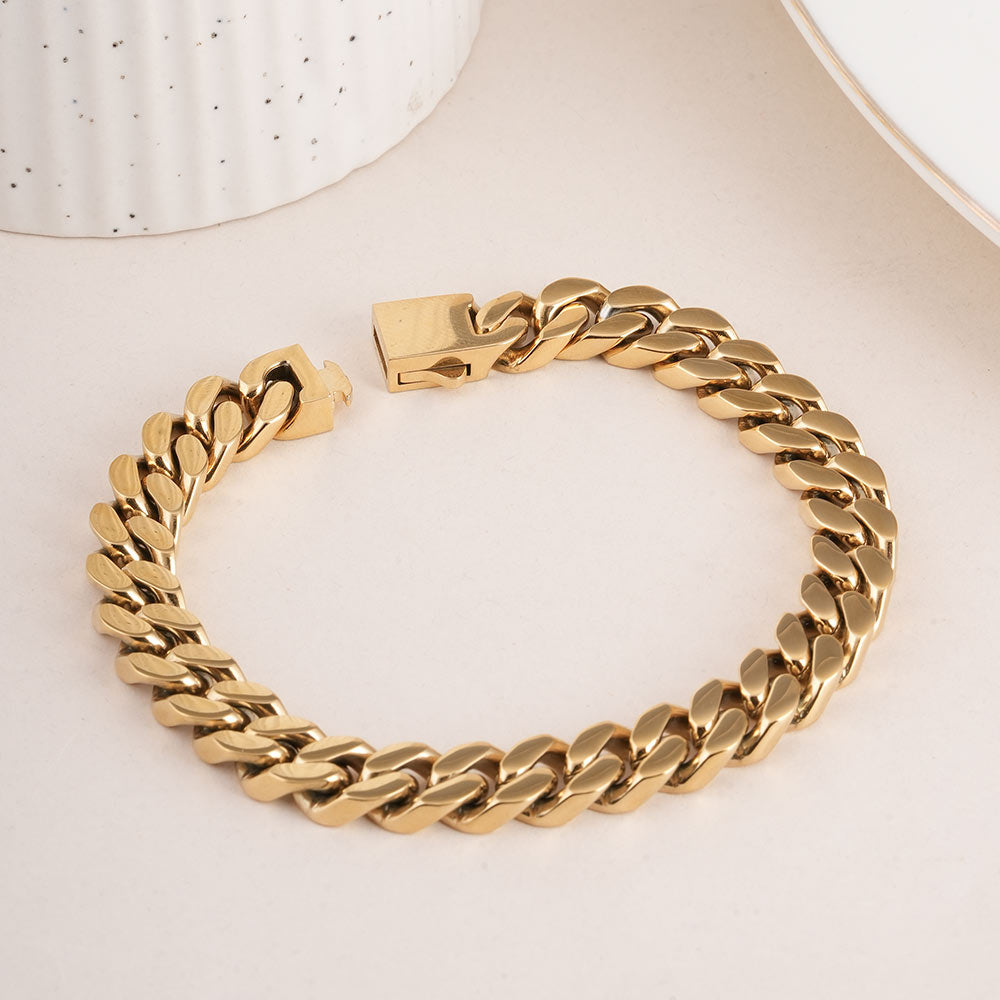 Classic Cuban Link Gold Men's Bracelet