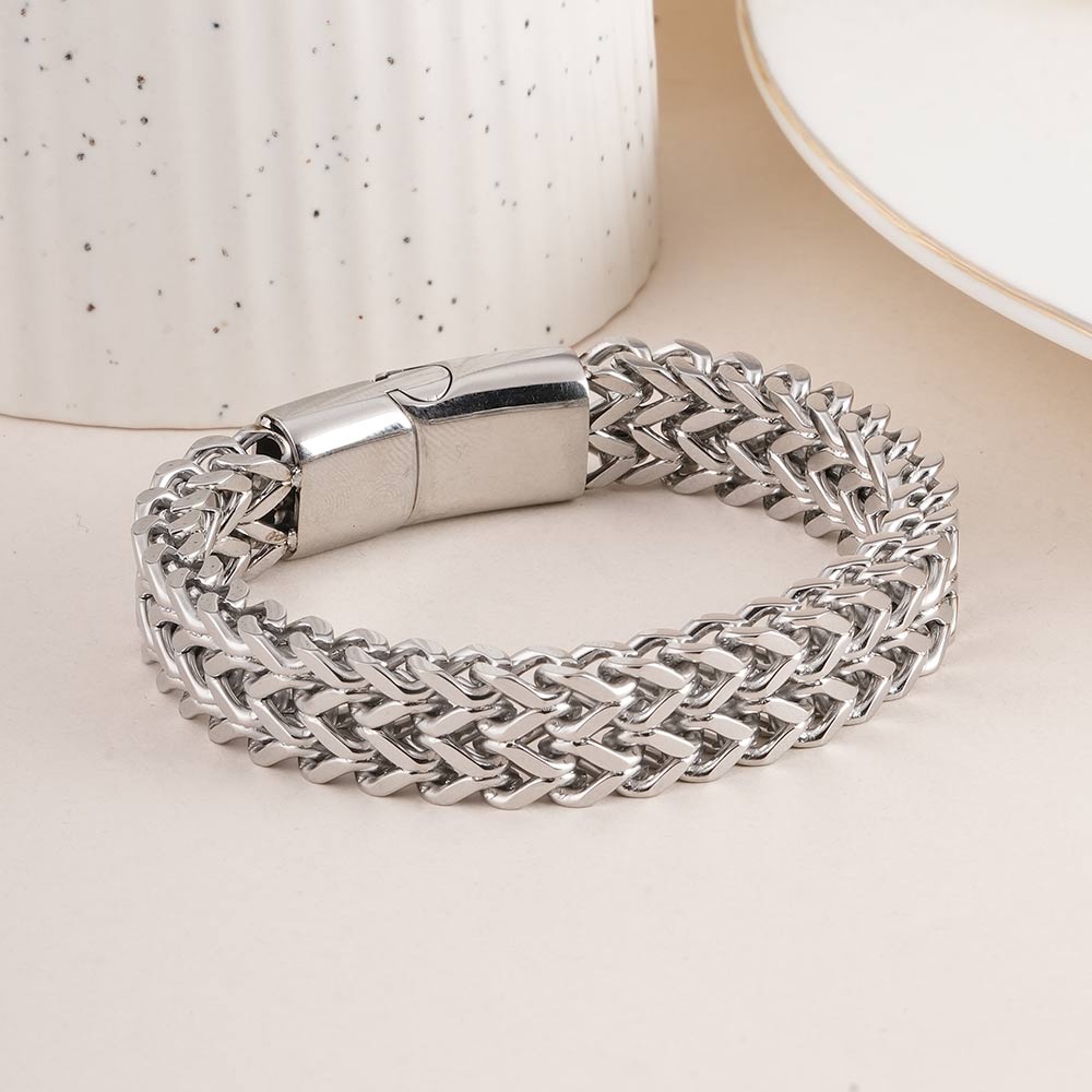 Statement Interwoven Silver Men's Bracelet