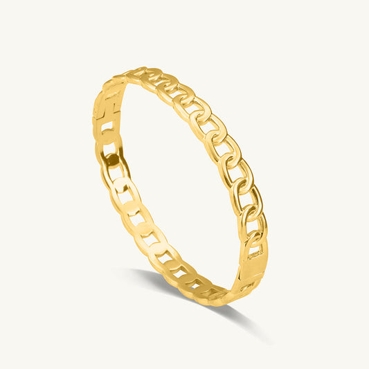 Gold Chain Link Bangle Bracelet