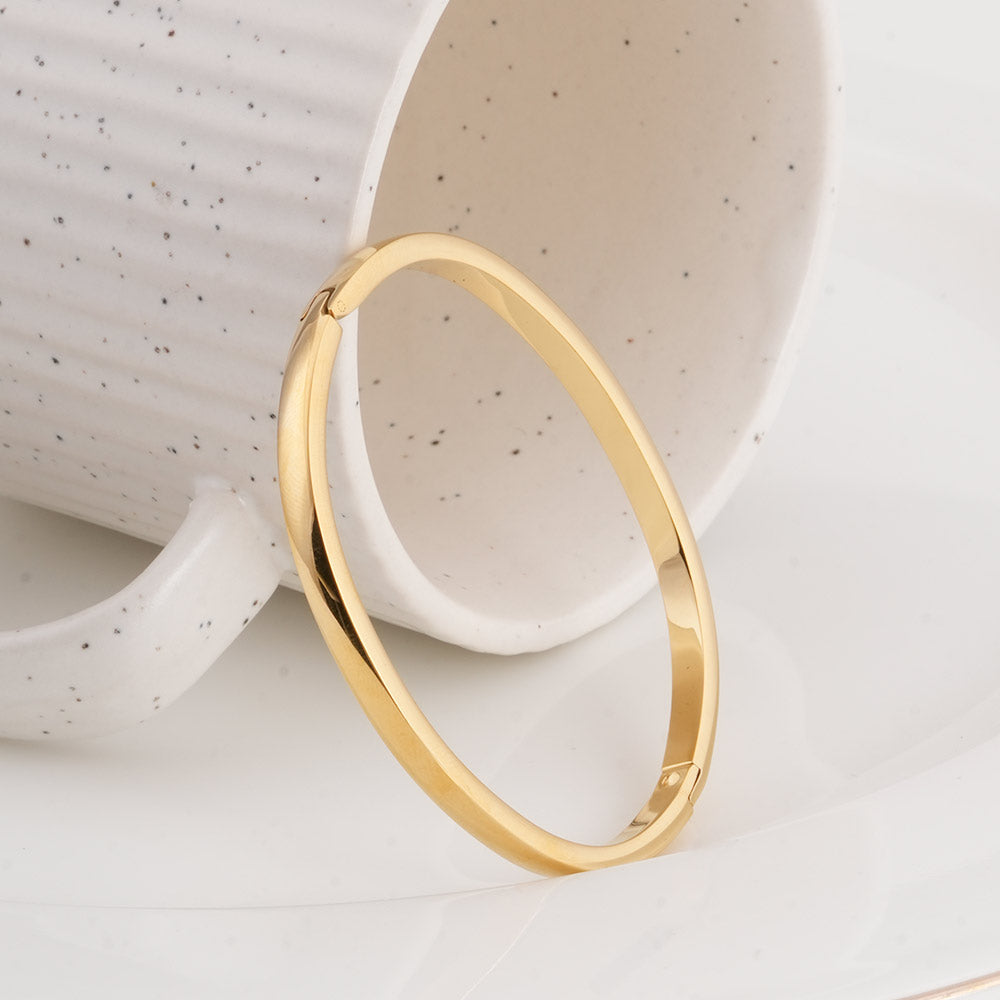 Plain Gold Bangle Bracelet - 5 mm
