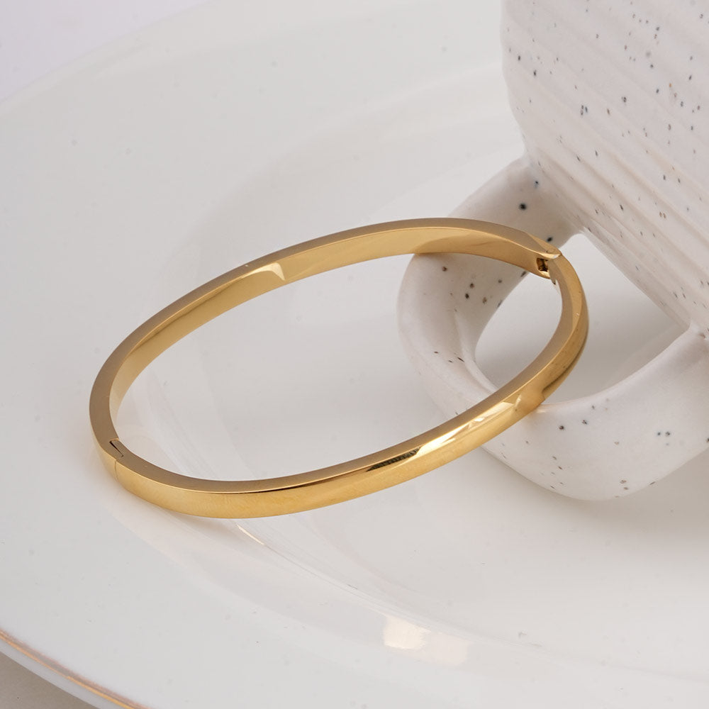 Plain Gold Bangle Bracelet - 5 mm