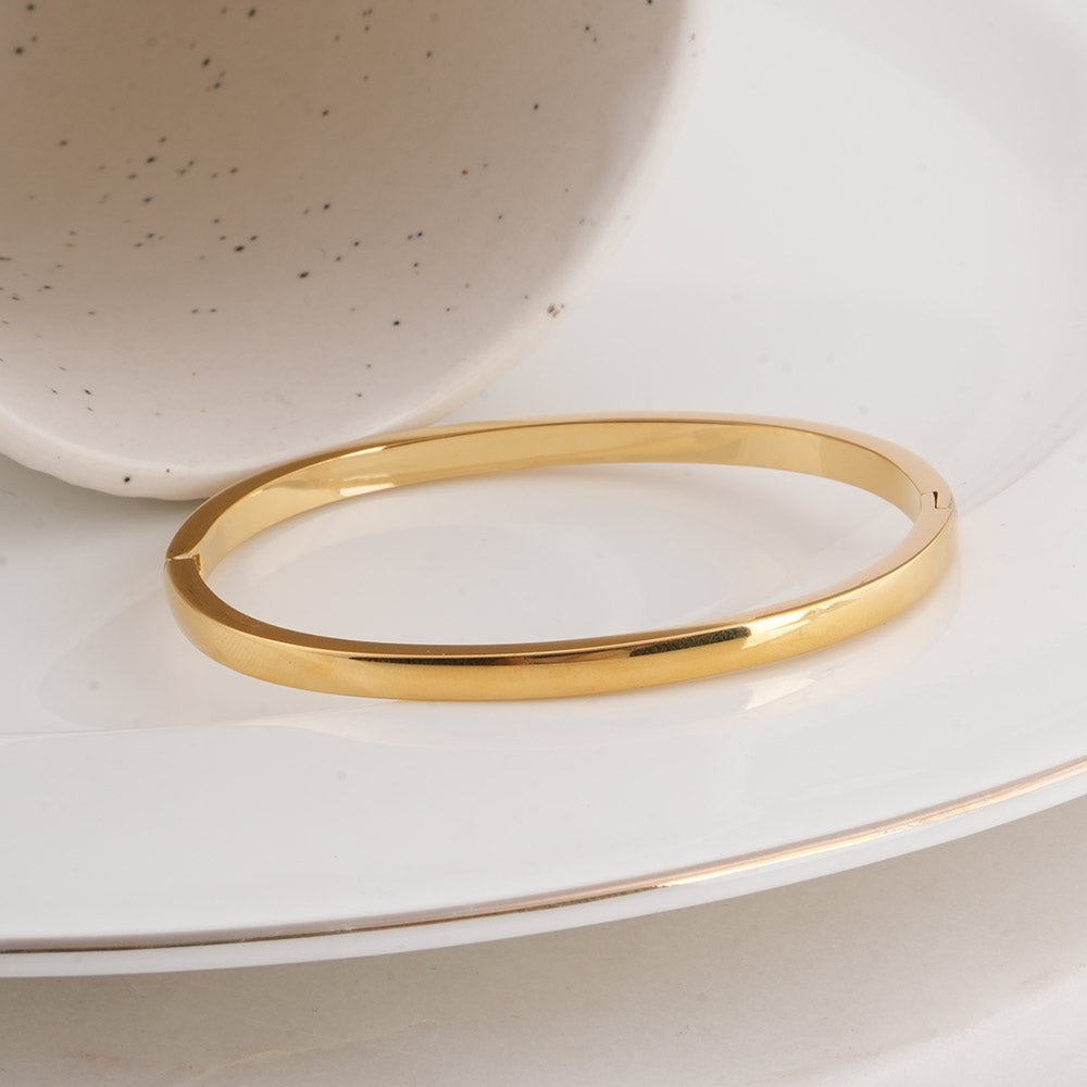 Plain Gold Bangle Bracelet - 5 mm
