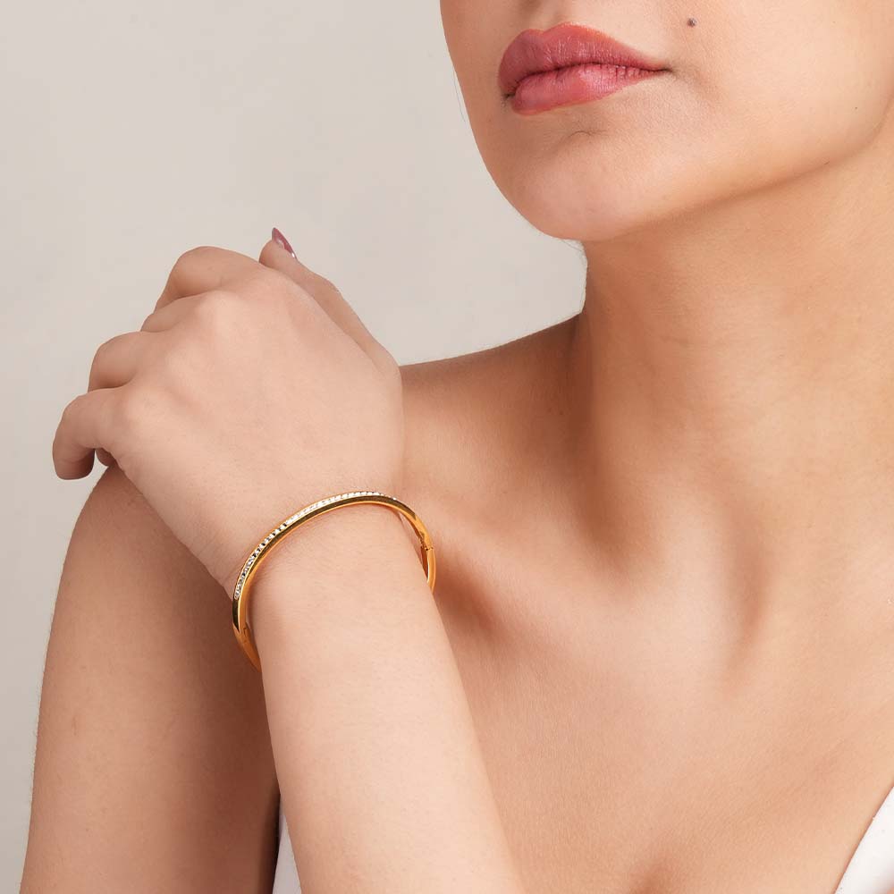 Gleaming Diamond Bangle Bracelet