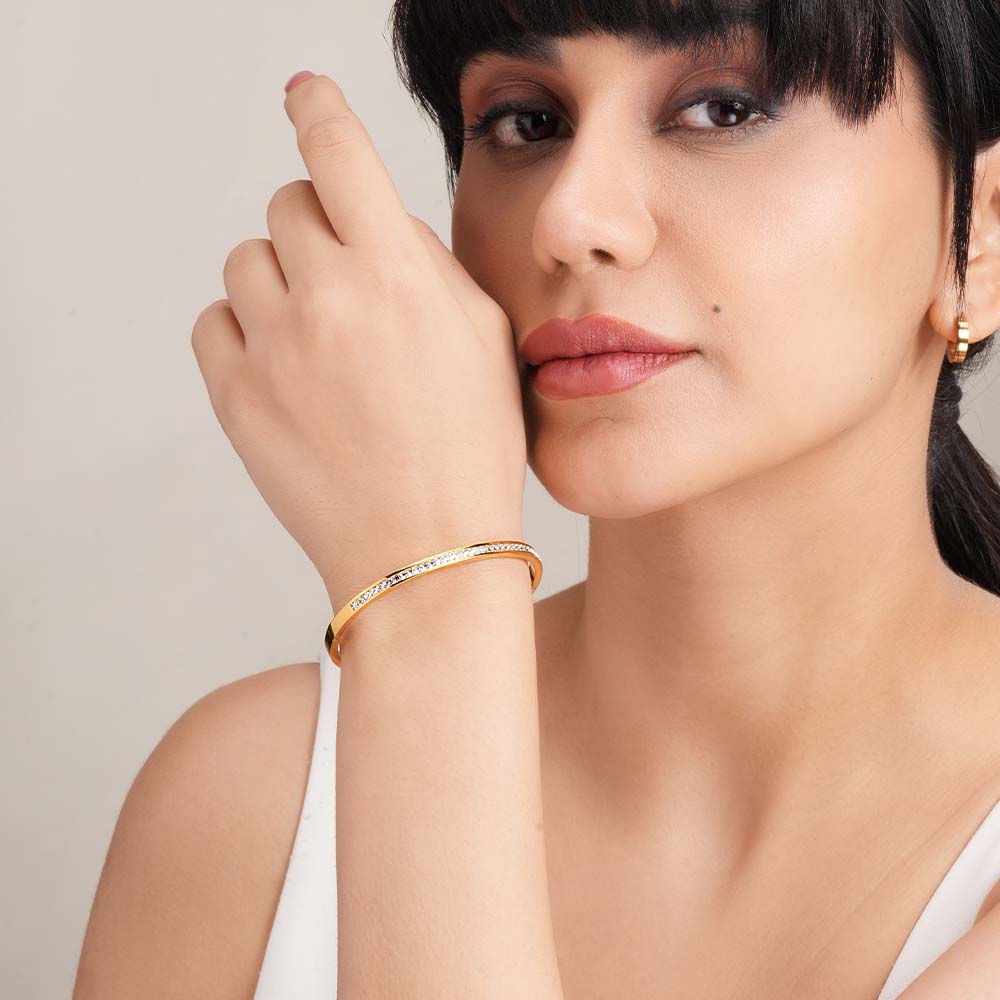 Gleaming Diamond Bangle Bracelet