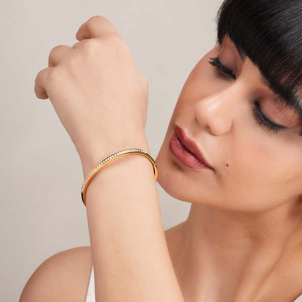 Gleaming Diamond Bangle Bracelet