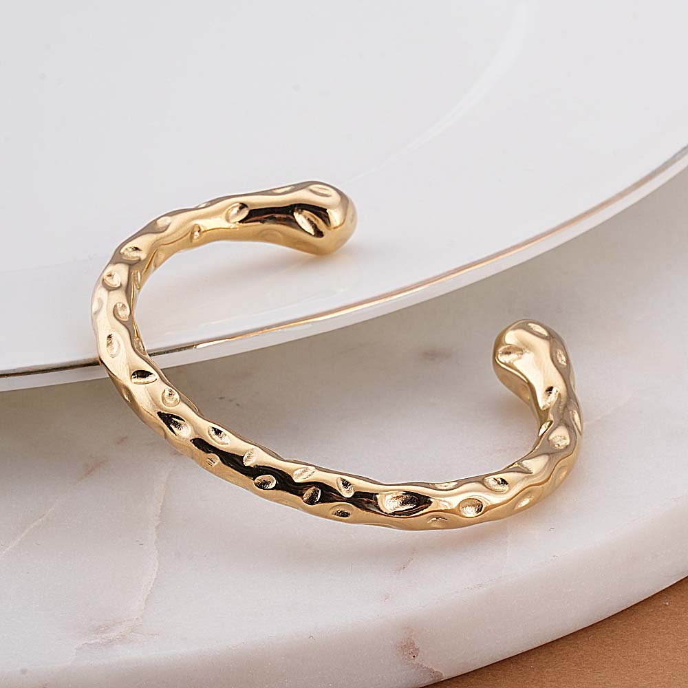 Hammered Gold Cuff Bracelet
