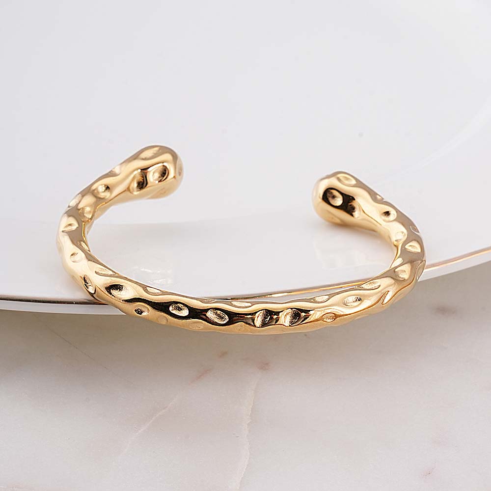 Hammered Gold Cuff Bracelet