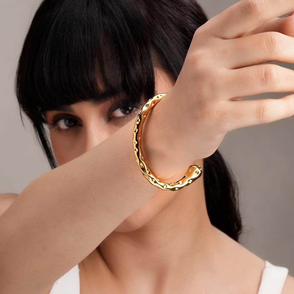 Hammered Gold Cuff Bracelet