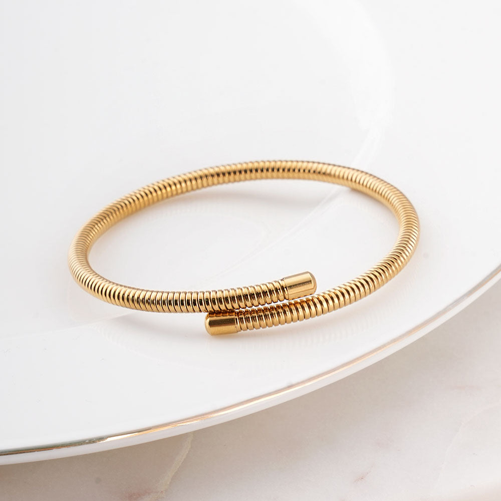 Stackable Wraparound Gold Bracelet