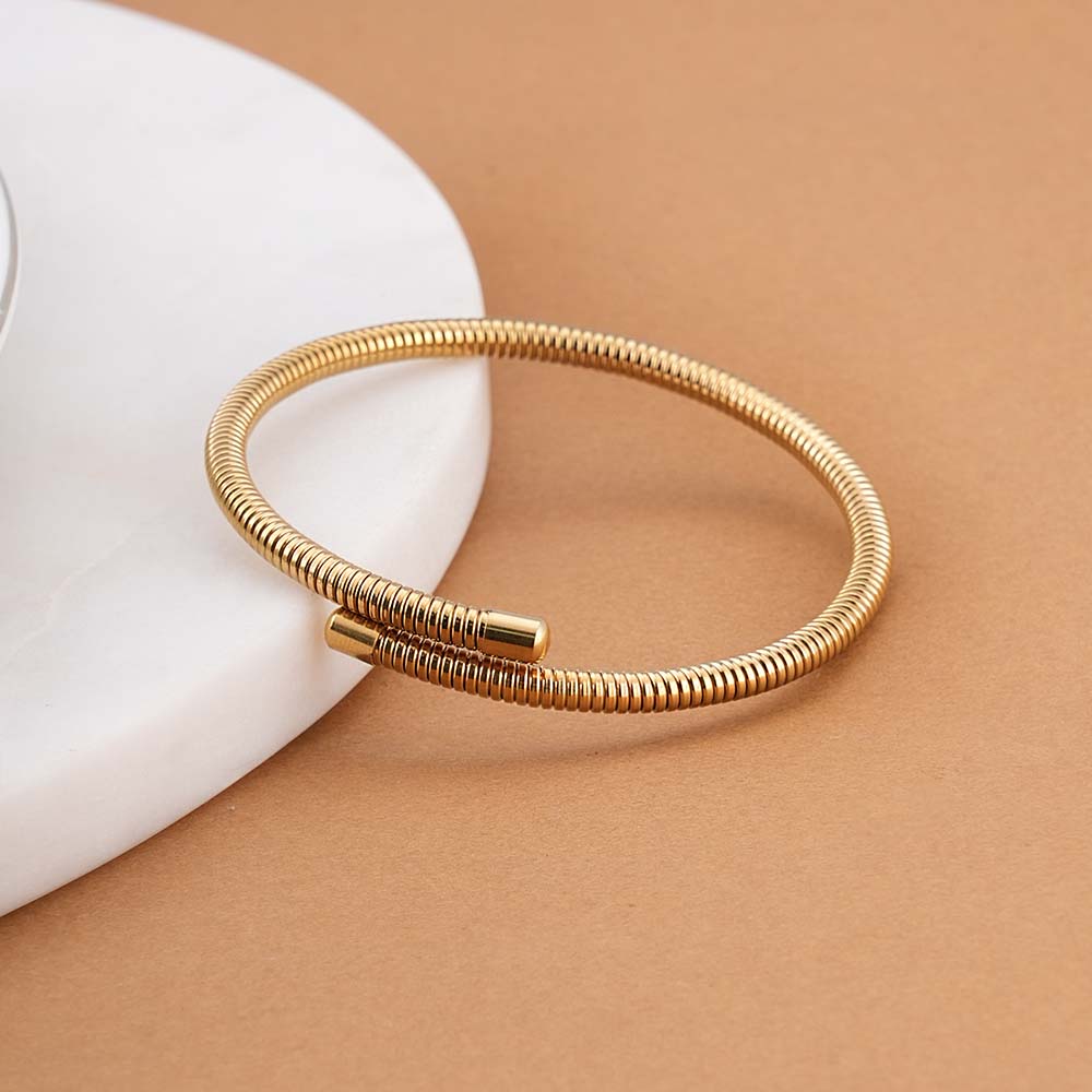 Stackable Wraparound Gold Bracelet