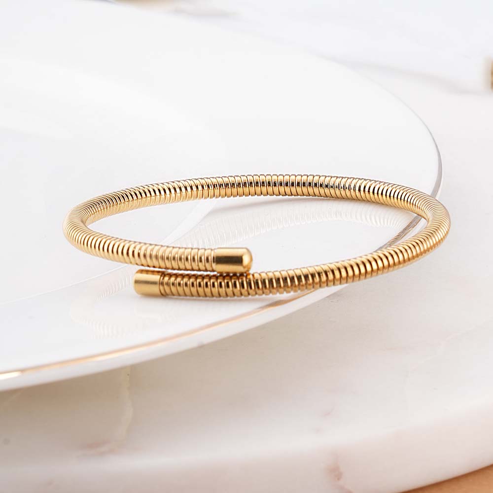 Stackable Wraparound Gold Bracelet