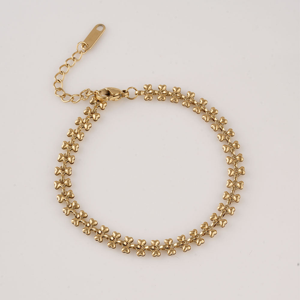 Gold Floral Link Bracelet