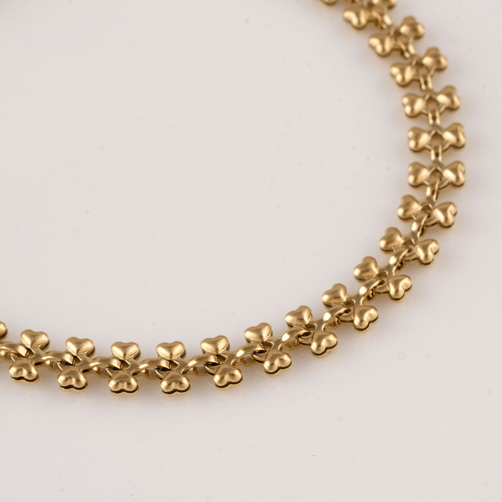 Gold Floral Link Bracelet