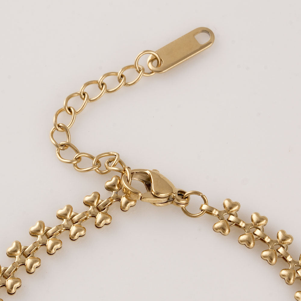 Gold Floral Link Bracelet