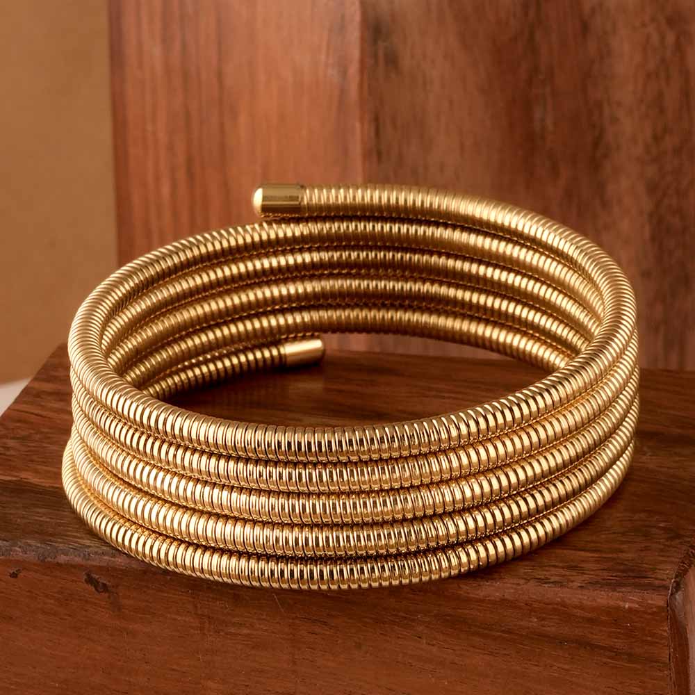Spiral Gold Statement Bracelet