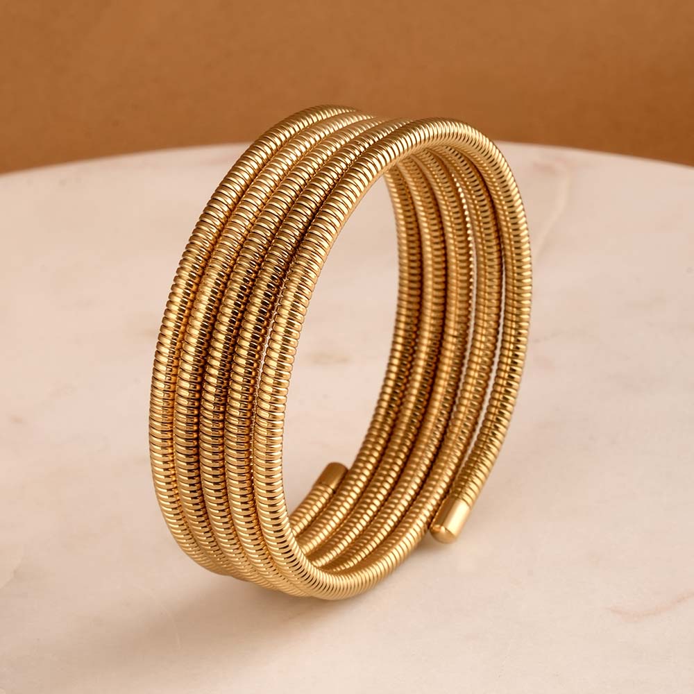 Spiral Gold Statement Bracelet