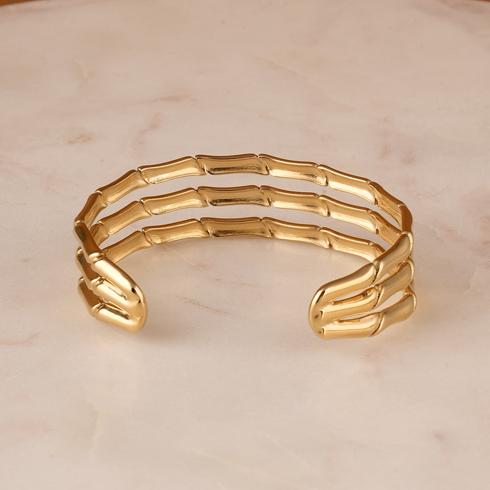 Chunky Gold Ladder Cuff Bracelet