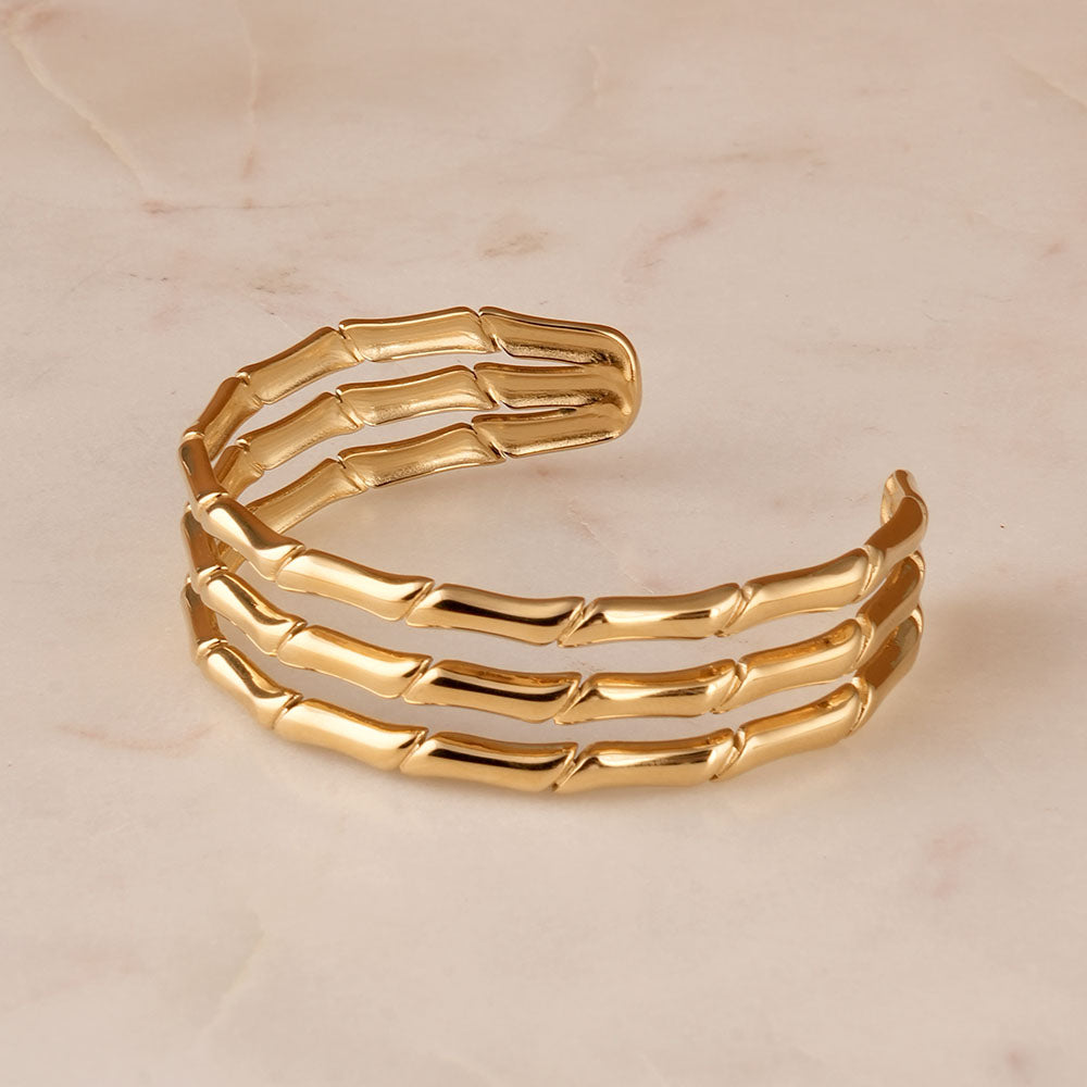 Chunky Gold Ladder Cuff Bracelet