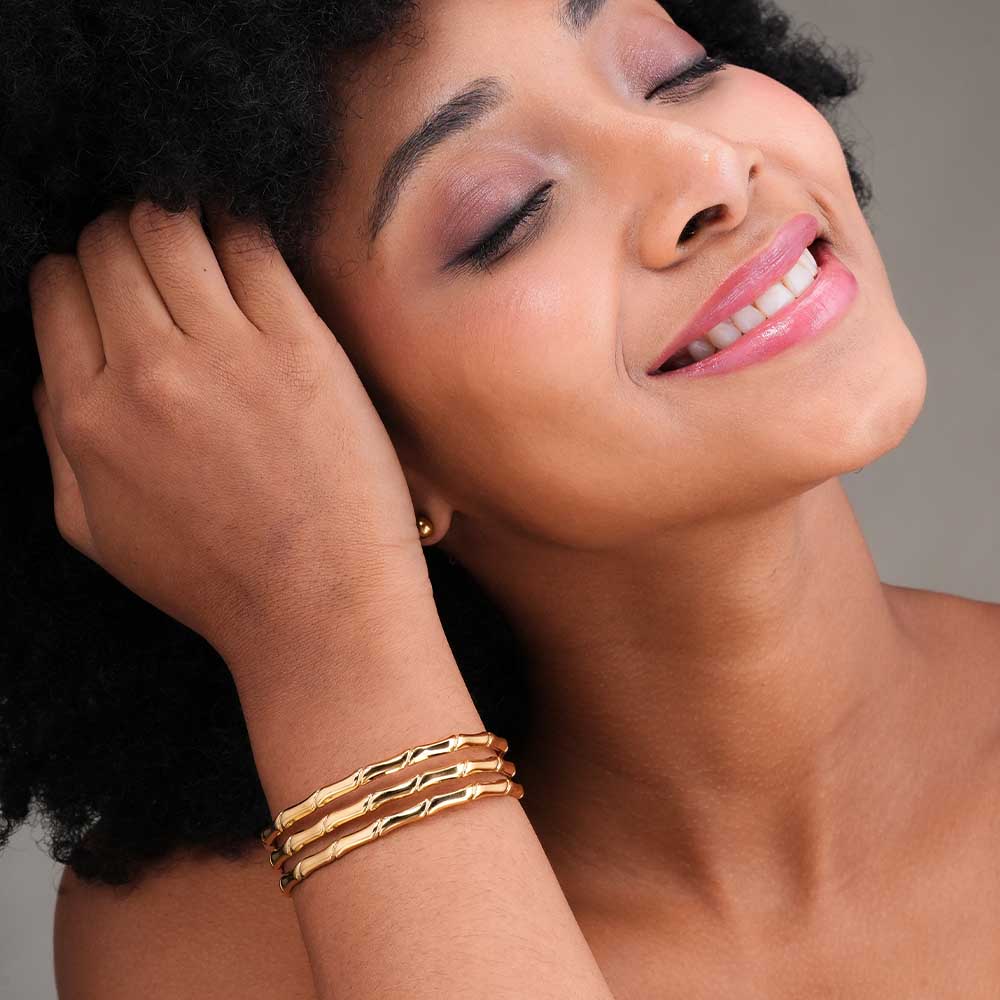 Chunky Gold Ladder Cuff Bracelet