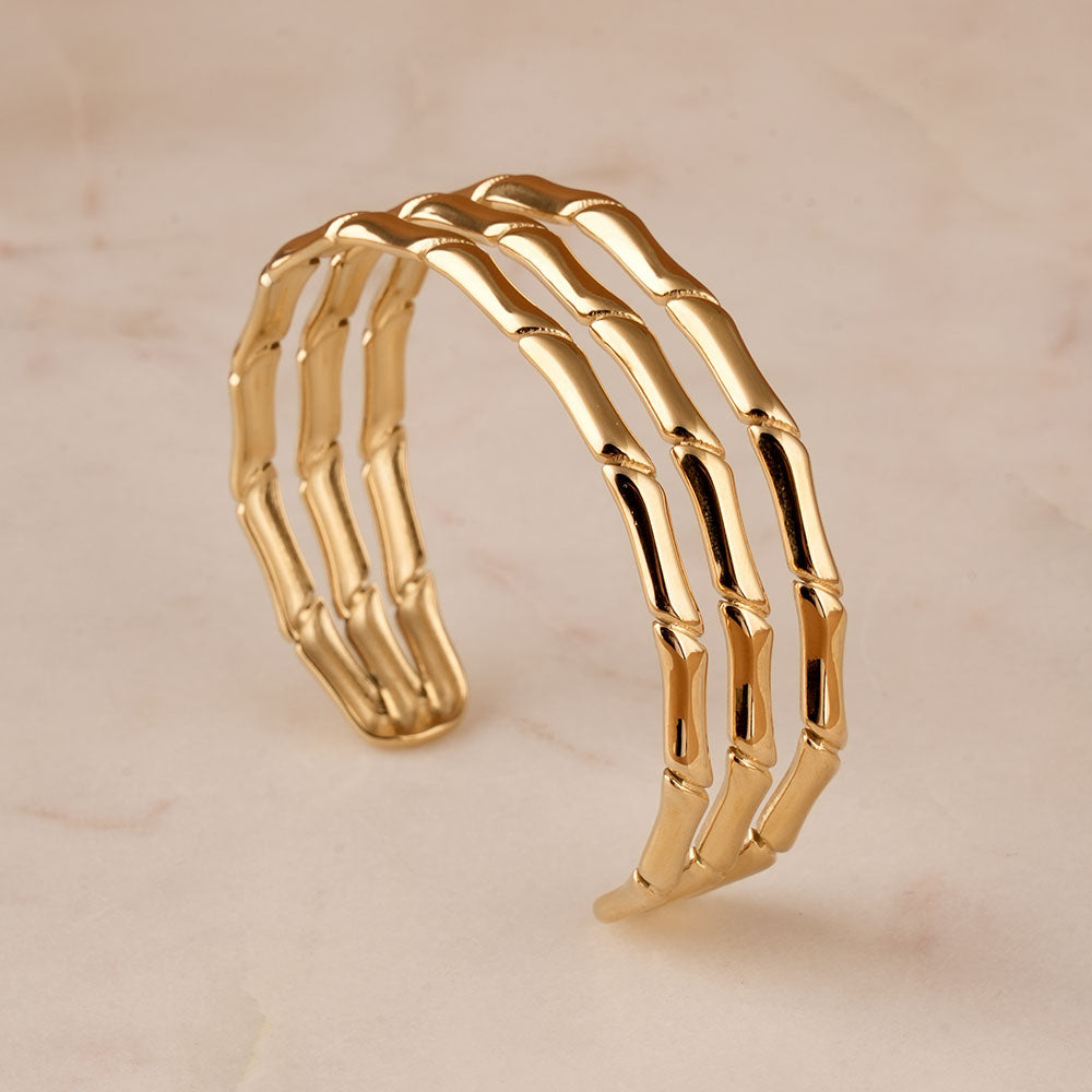 Chunky Gold Ladder Cuff Bracelet