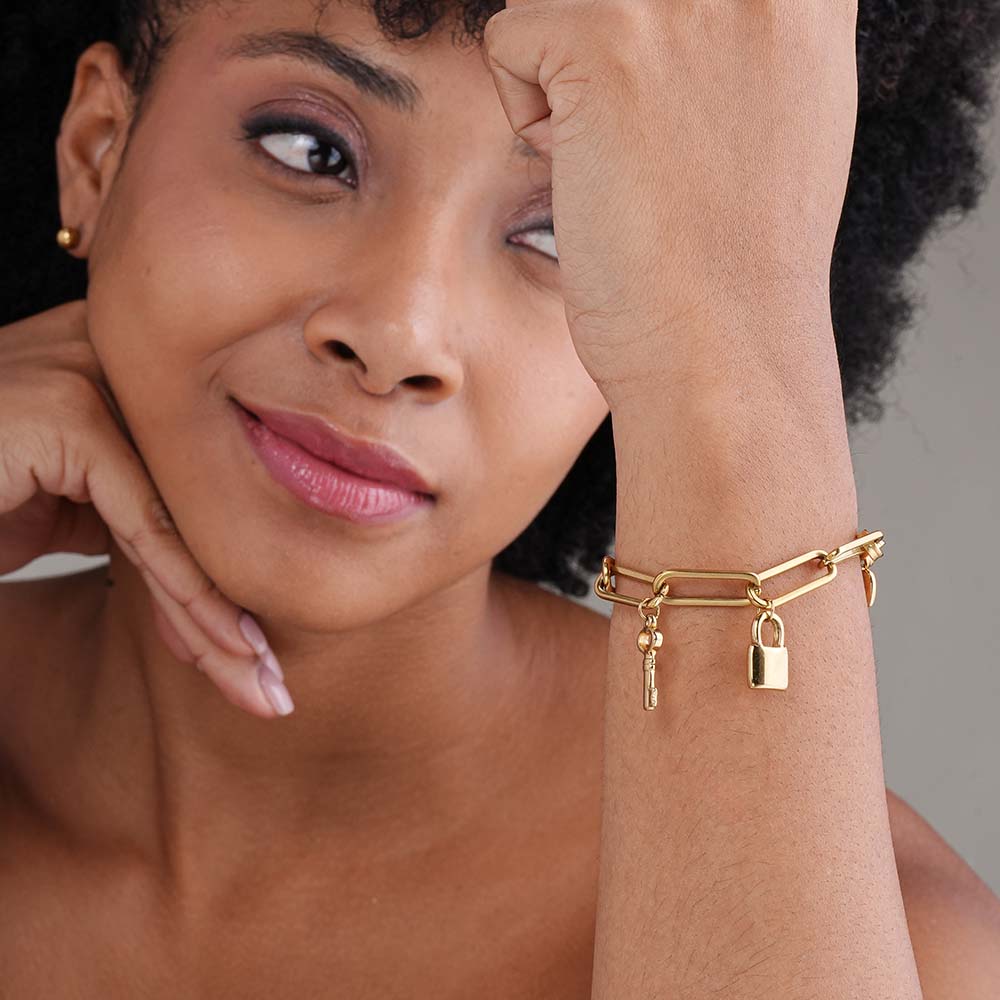 Golden Key Charm Bracelet