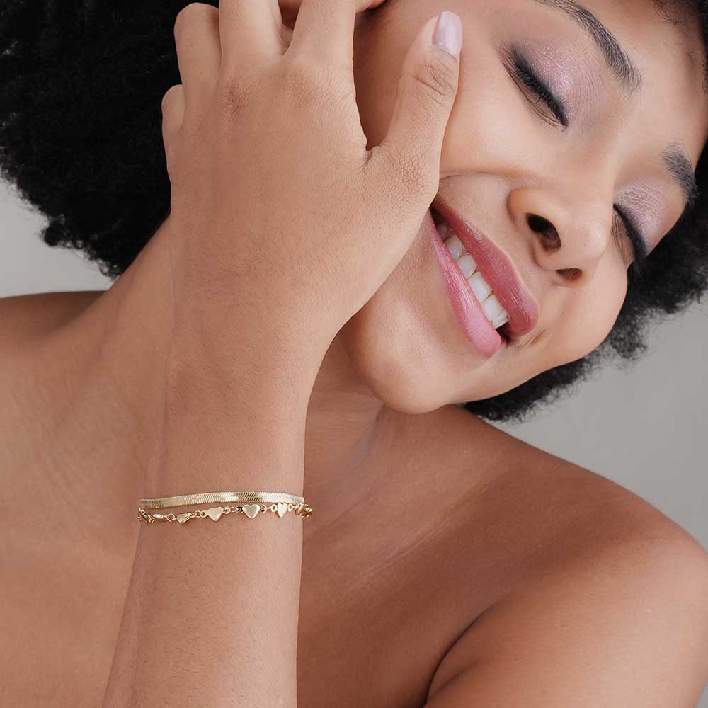 Embered Hearts Golden Bracelet