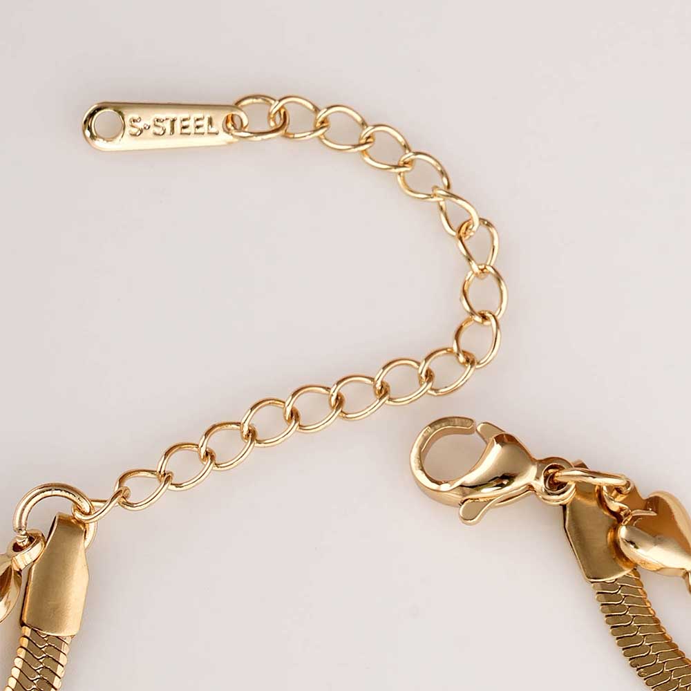 Embered Hearts Golden Bracelet
