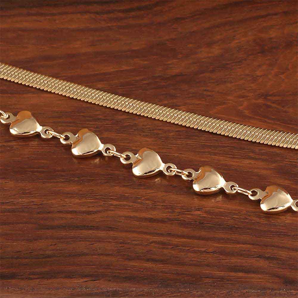Embered Hearts Golden Bracelet
