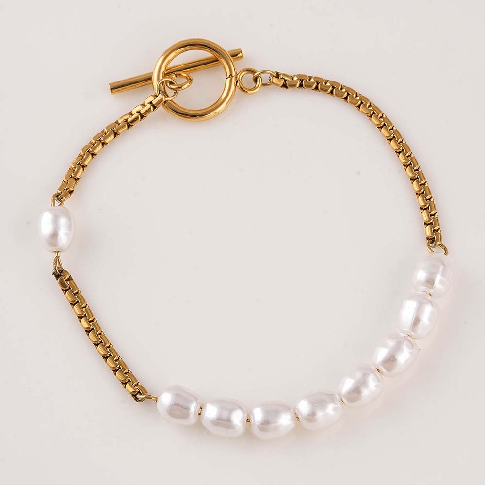 The Pearl Cascade Link Bracelet