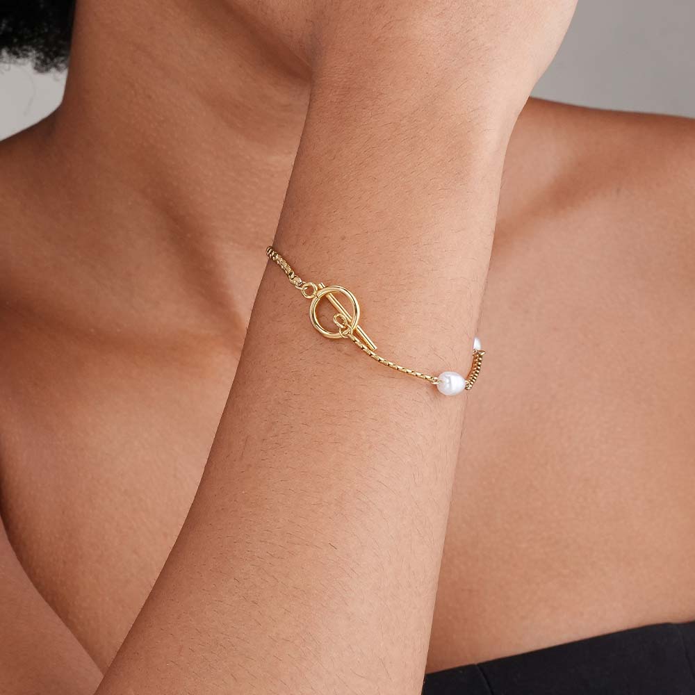 The Pearl Cascade Link Bracelet
