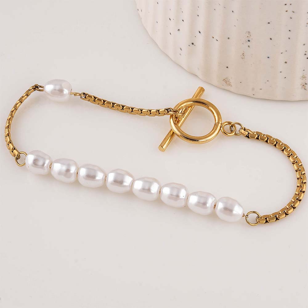 The Pearl Cascade Link Bracelet