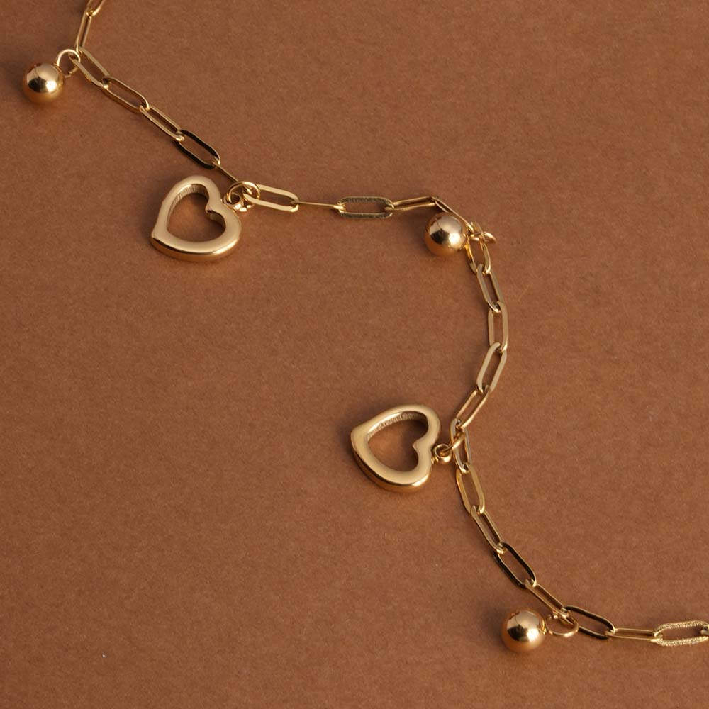 Openwork Heart Charm Bracelet