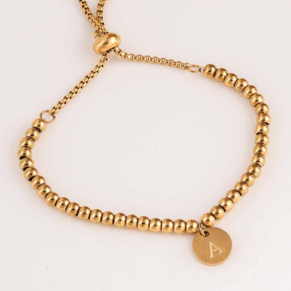 Gold Beaded Charm Bracelet