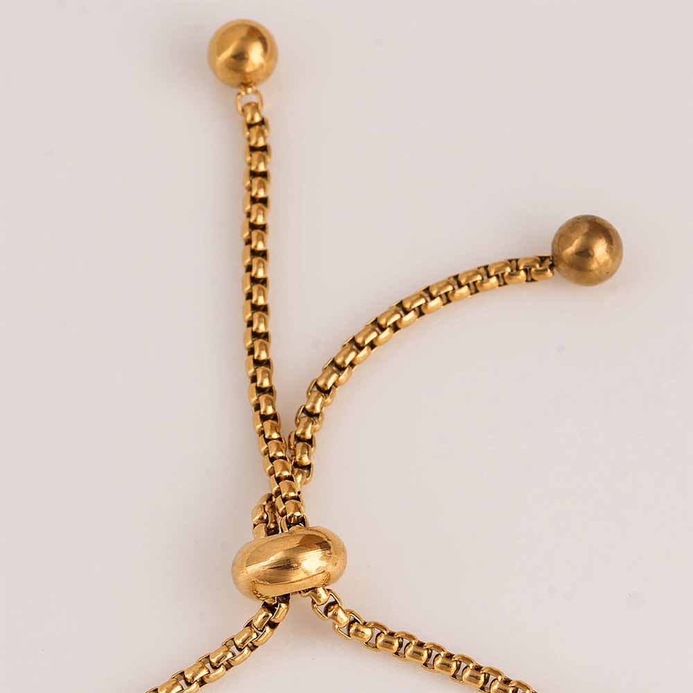 Gold Beaded Charm Bracelet