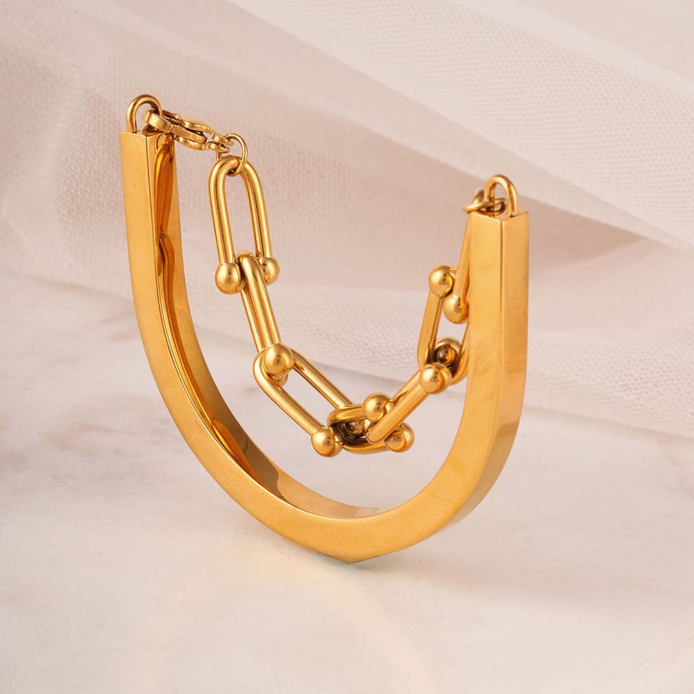 Half Link & Solid Bracelet