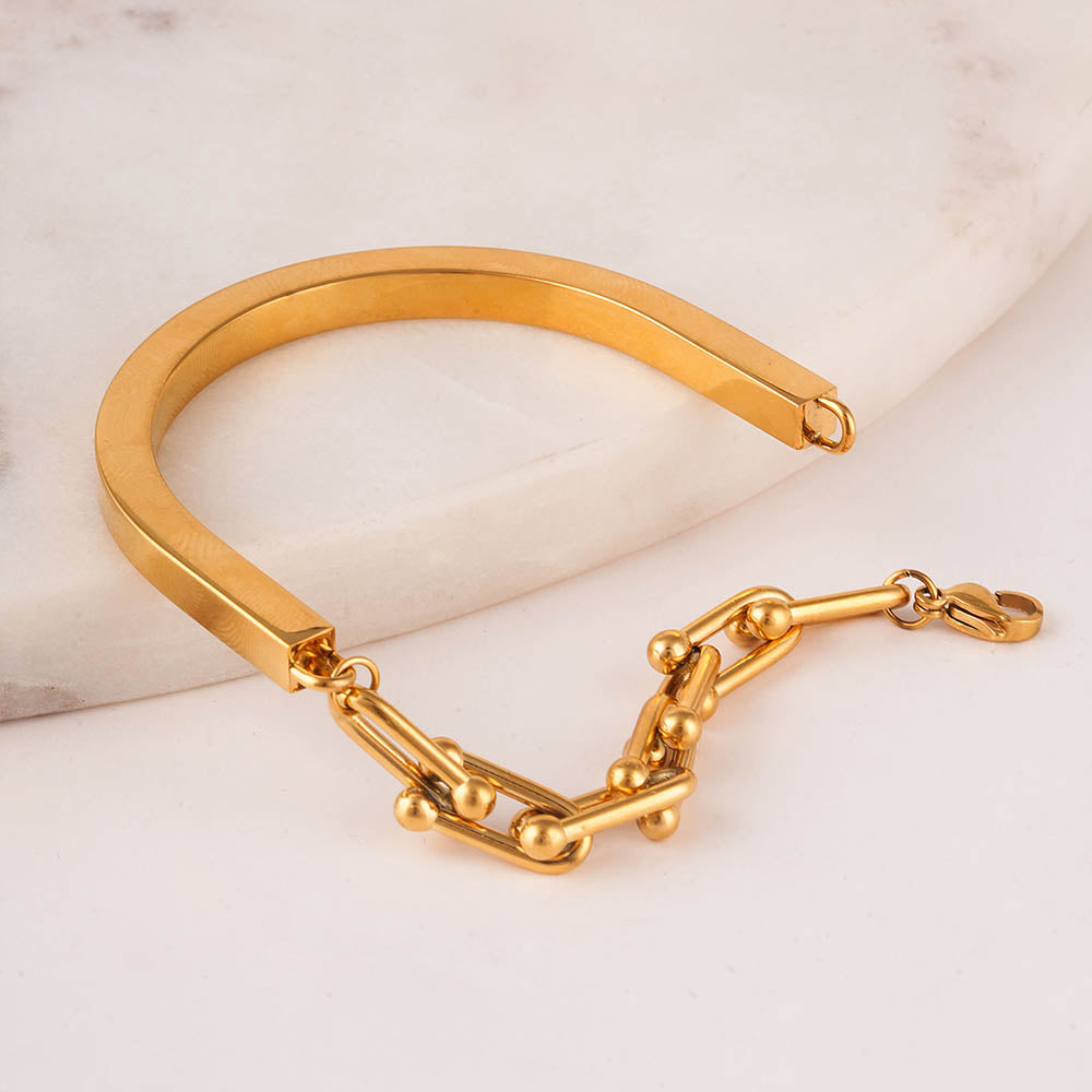 Half Link & Solid Bracelet