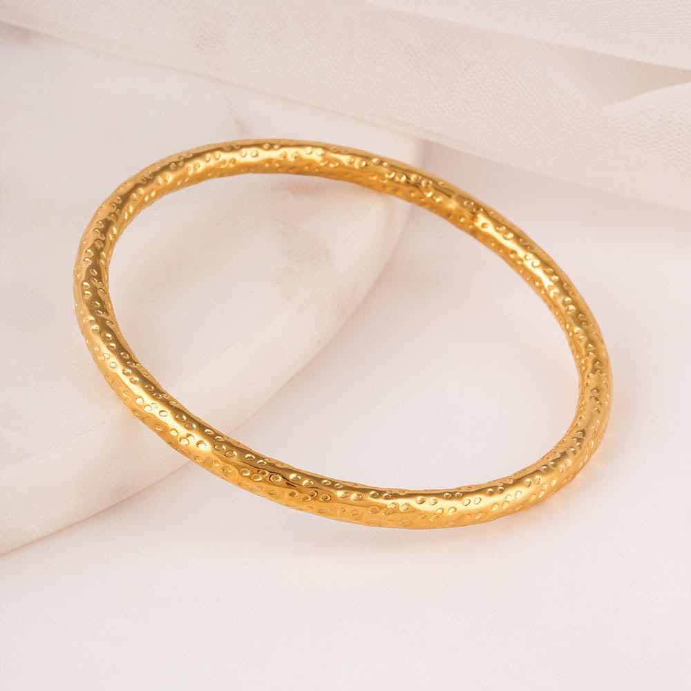 Engraved Dots Bangle Bracelet