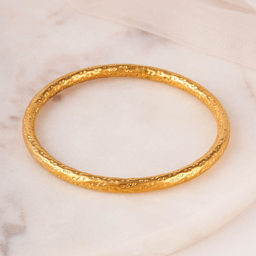 Engraved Dots Bangle Bracelet