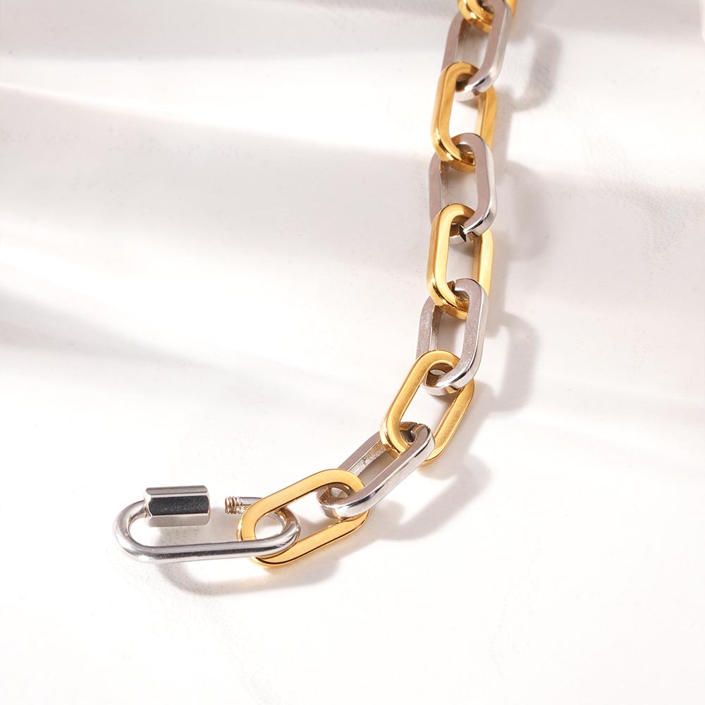 Bi-Tone Chunky Chain Bracelet