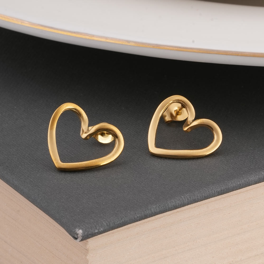 Heart Shaped Stud Earrings