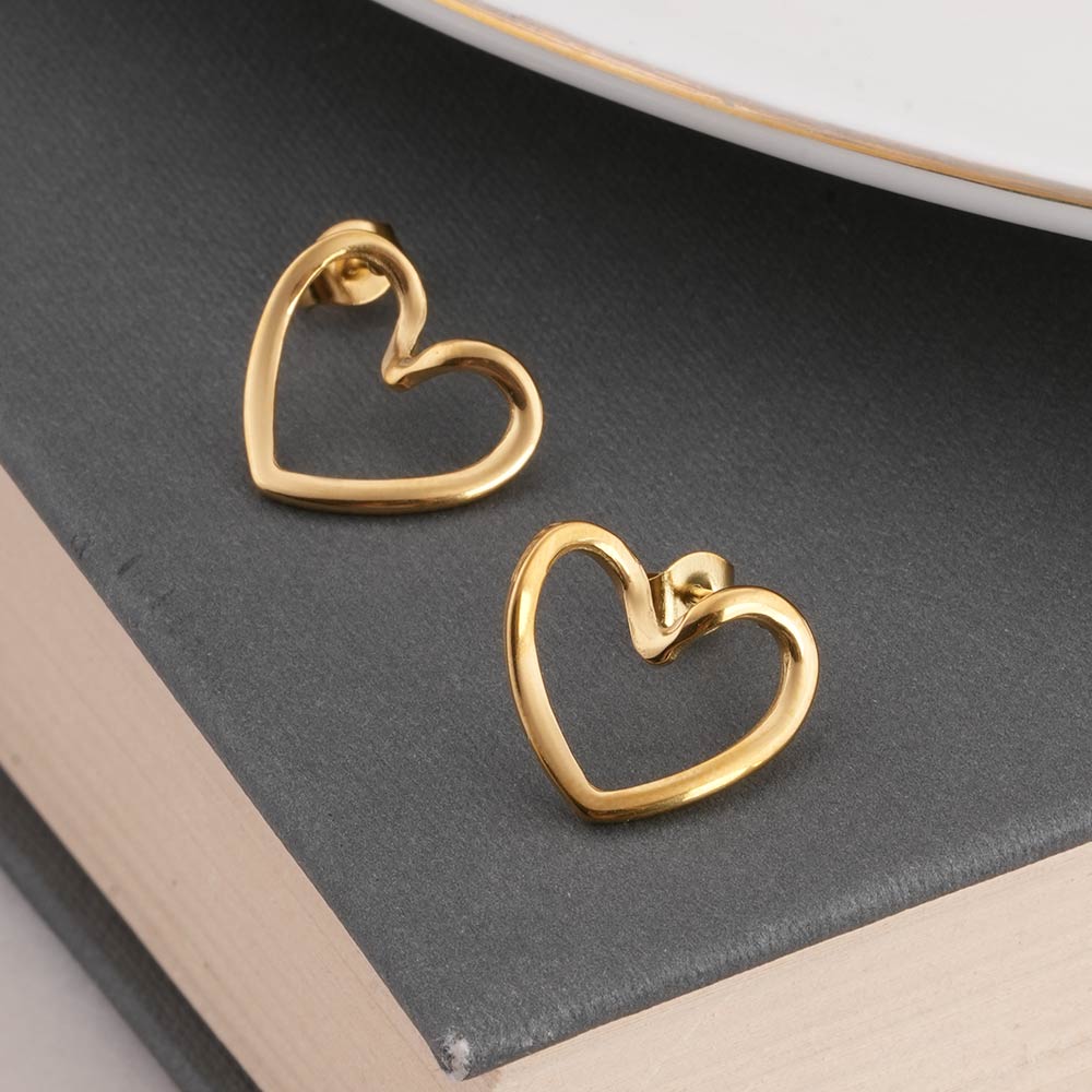 Heart Shaped Stud Earrings