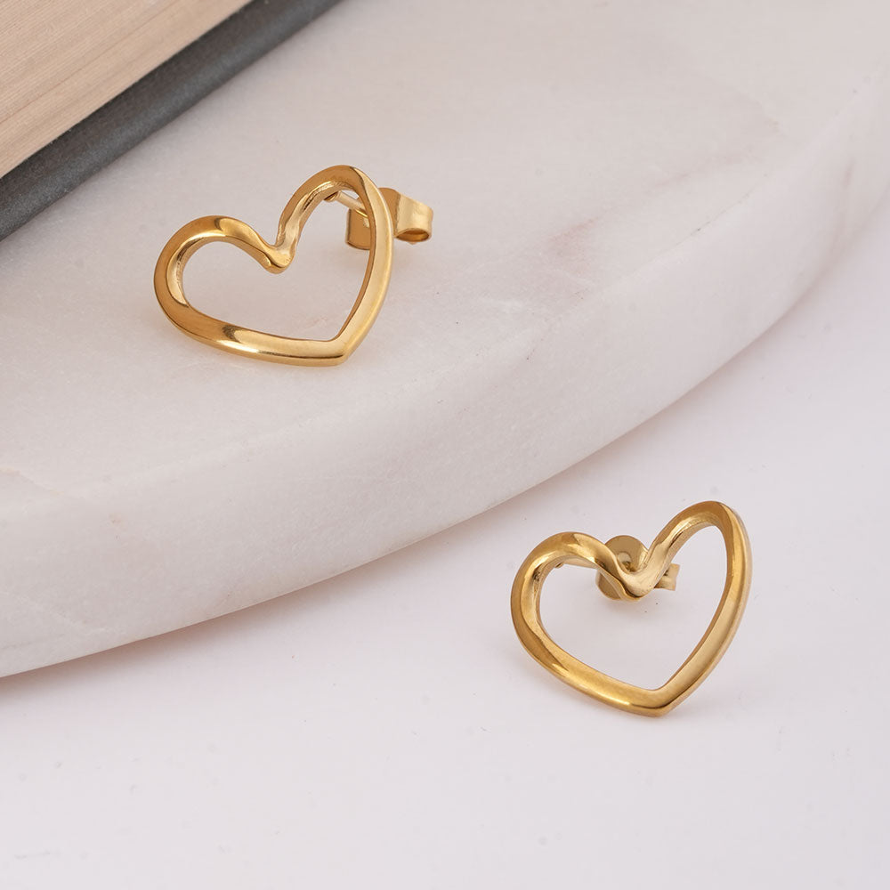 Heart Shaped Stud Earrings