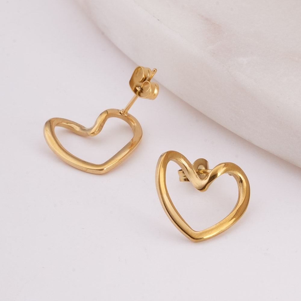 Heart Shaped Stud Earrings