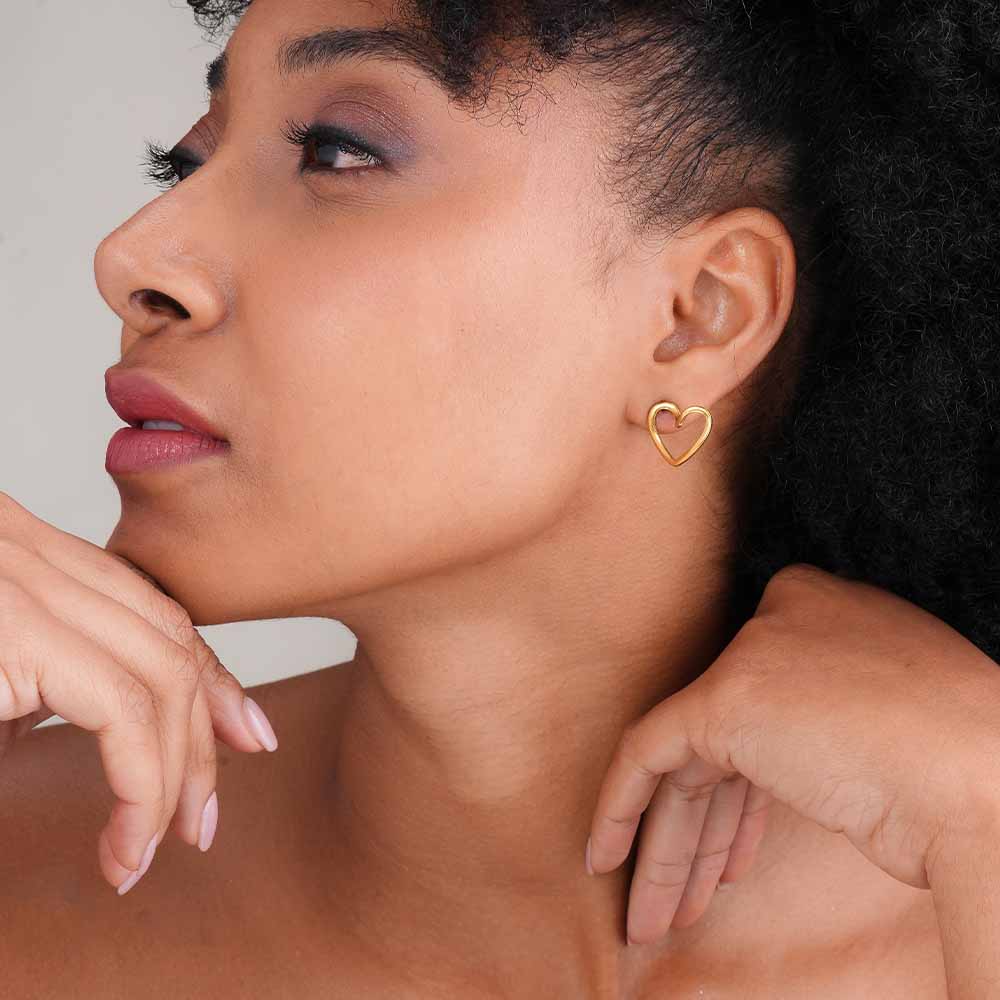 Heart Shaped Stud Earrings