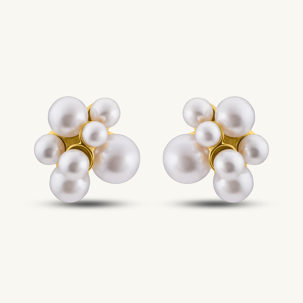 Pearl Cluster Stud Earrings