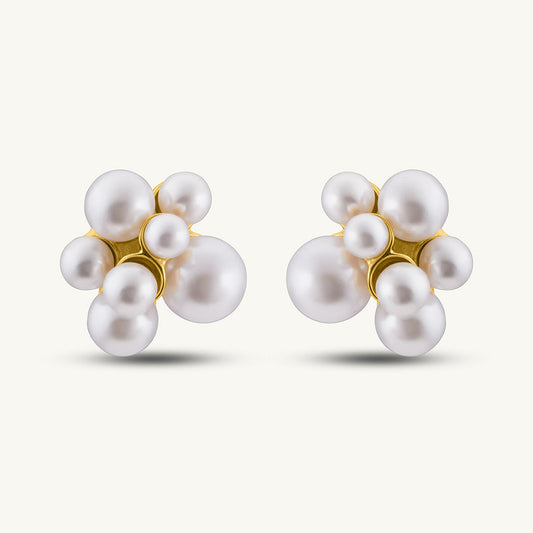 Pearl Cluster Stud Earrings
