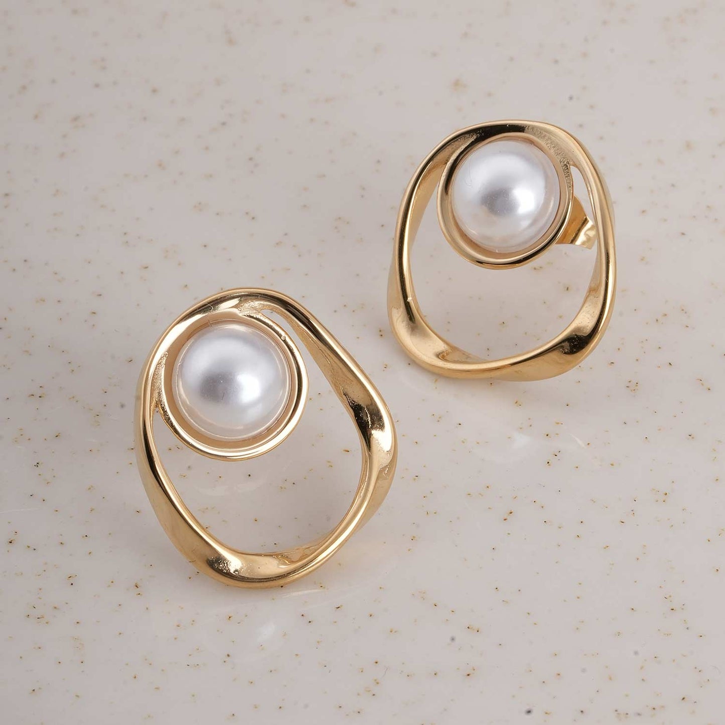 Pearl Center Abstract Earrings